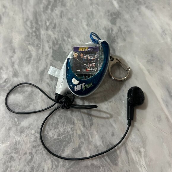 VTG 2001 Tiger Electronics HitClips White Blue Micro Music Player Hasbro Works
